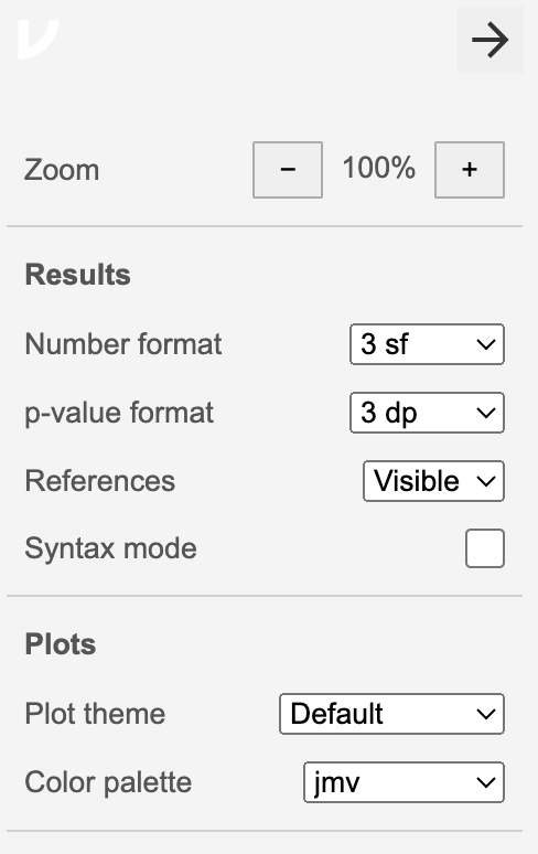 ช่อง Results เป็นการเลิอกการแสดงผล และช่อง Plots เป็นการเลือกจานสีและชุดสี
