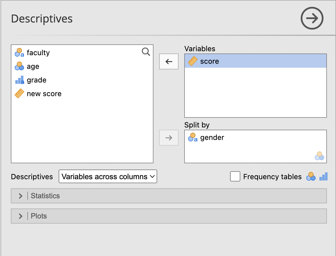 ขั้นที่ 1 เลือกตัวแปรที่ต้องการ