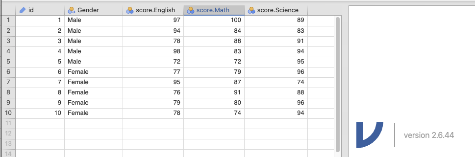 ข้อมูลแบบ Long ไป Wide ที่ต้องการ